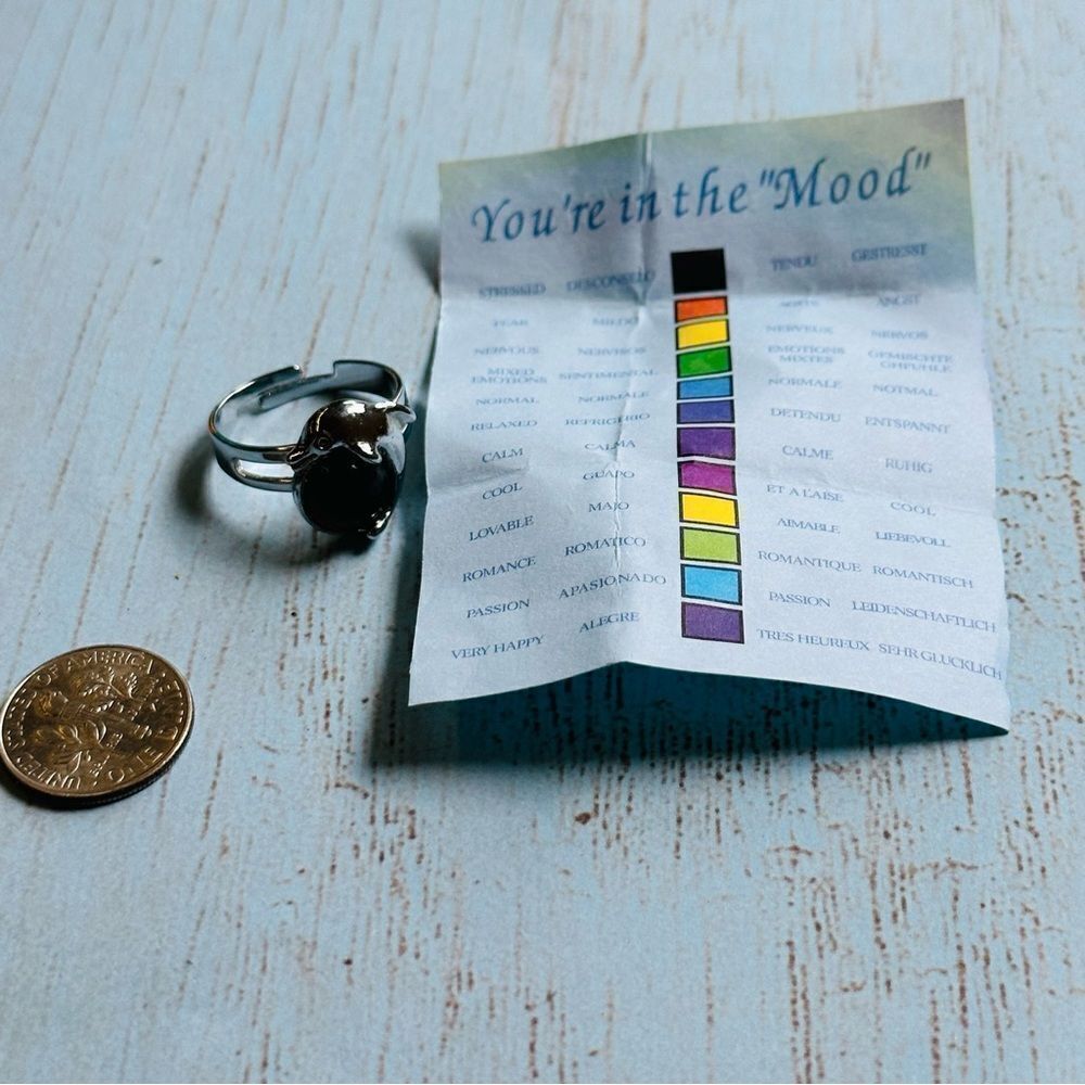 Silver Dolphin Adjustable Mood Ring With Paperwork
